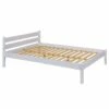 Lit Avec Sommier Intégré En Pin Massif Blanc - LT12118 1 Lit Avec Sommier Intégré En Pin Massif Blanc - LT12118 -Doublures De Lit Soldes 2024 lit vilmo profil sans matelas fond blanc