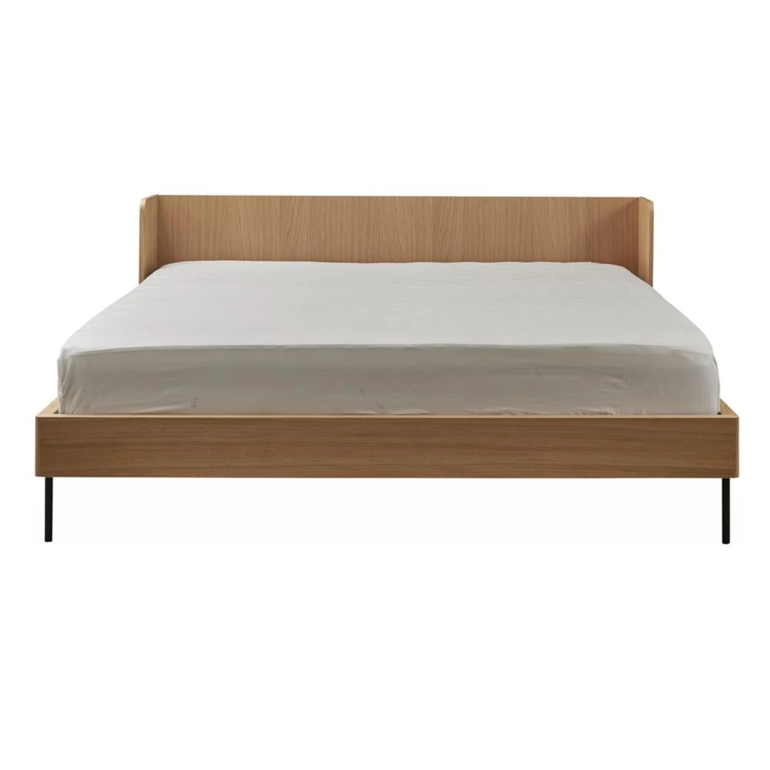 Lit Naturel Plaqué Chêne Avec Pieds En Tube D'acier 160x200 - LT0080 3 Lit Naturel Plaqué Chêne Avec Pieds En Tube D'acier 160x200 - LT0080