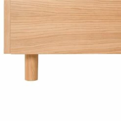 Lit Avec Tête De Lit Incurvée Et Pieds En Bois Massif 160x200 - LT0079 7 Lit Avec Tête De Lit Incurvée Et Pieds En Bois Massif 160x200 - LT0079 -Doublures De Lit Soldes 2024 lit zoom pied fond blanc