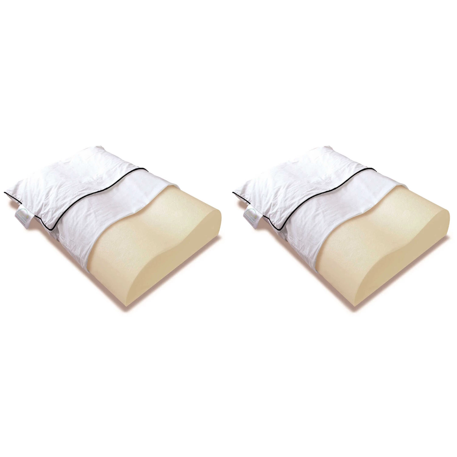 Lot De 2 Oreillers Ergonomiques Mousse Mémoire Végétale Et Taies D'oreillers Percale Someo 40x60 3 Lot De 2 Oreillers Ergonomiques Mousse Mémoire Végétale Et Taies D'oreillers Percale Someo 40x60