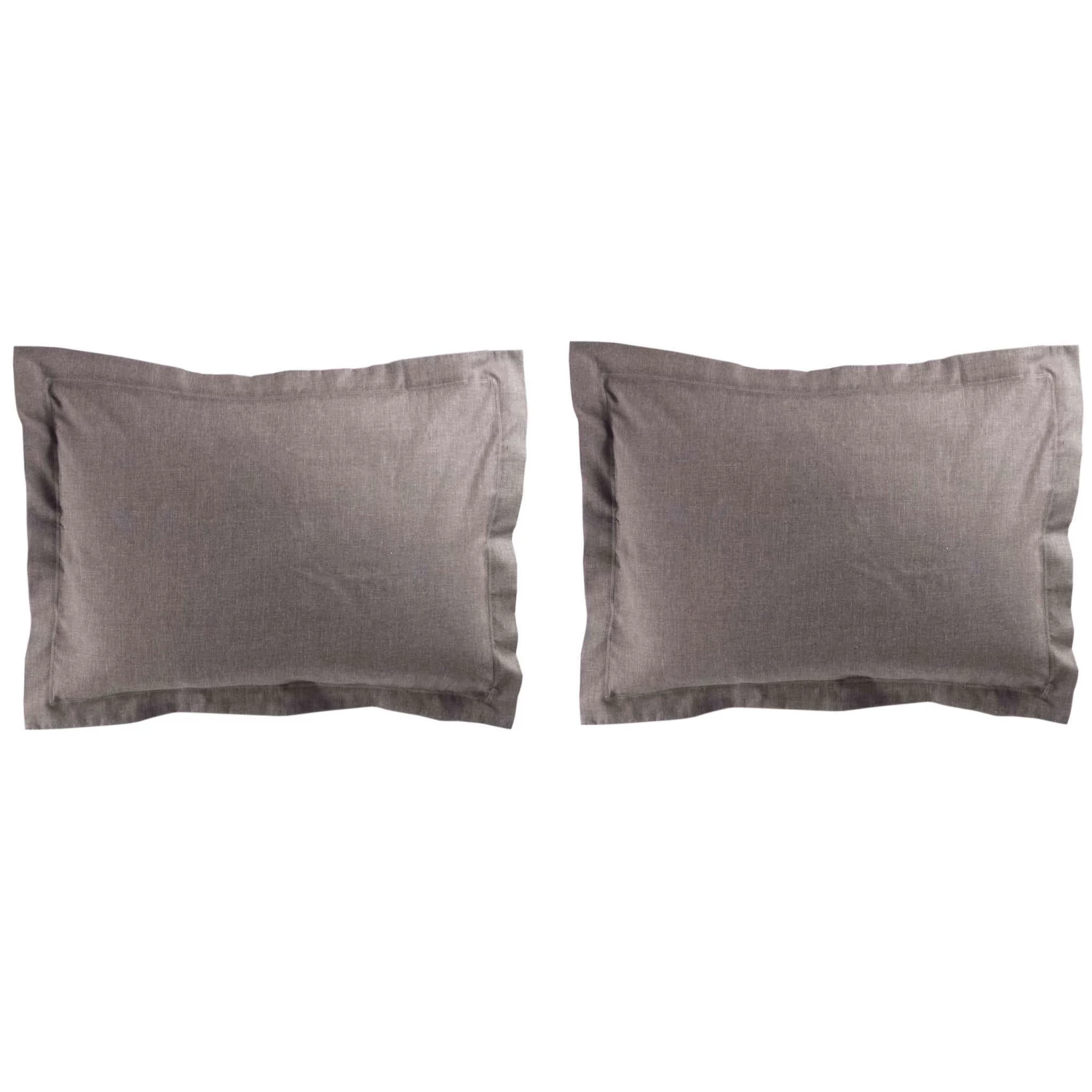 Lot De 2 Taies D'oreiller Polycoton Actually Noisette 4 Lot De 2 Taies D'oreiller Polycoton Actually Noisette – Image 2