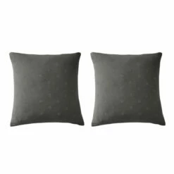 Lot De 2 Taies D'oreillers Brodées Double Gaze De Coton