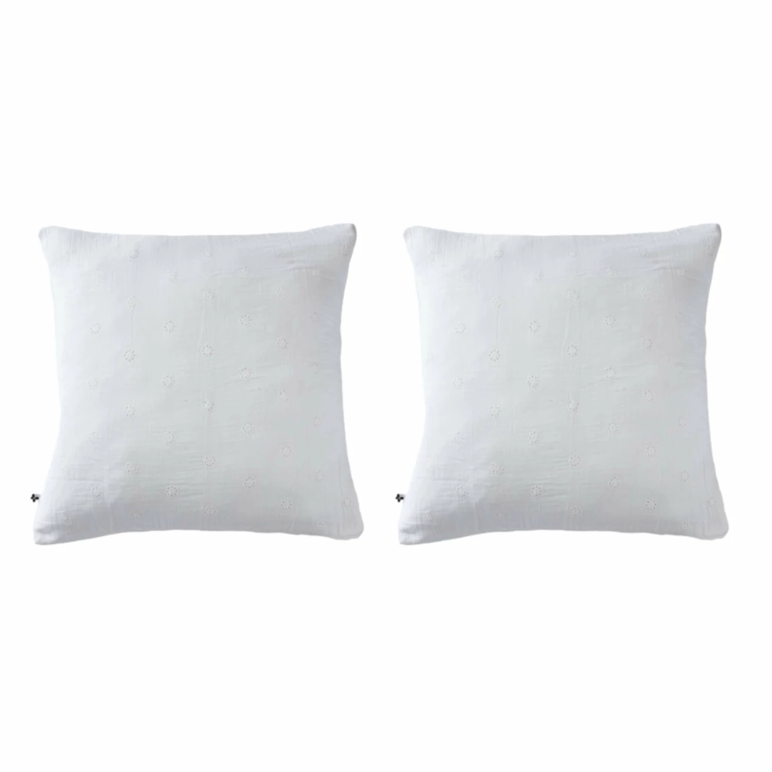 Lot De 2 Taies D'oreillers Brodées Double Gaze De Coton 12 Lot De 2 Taies D'oreillers Brodées Double Gaze De Coton – Image 10