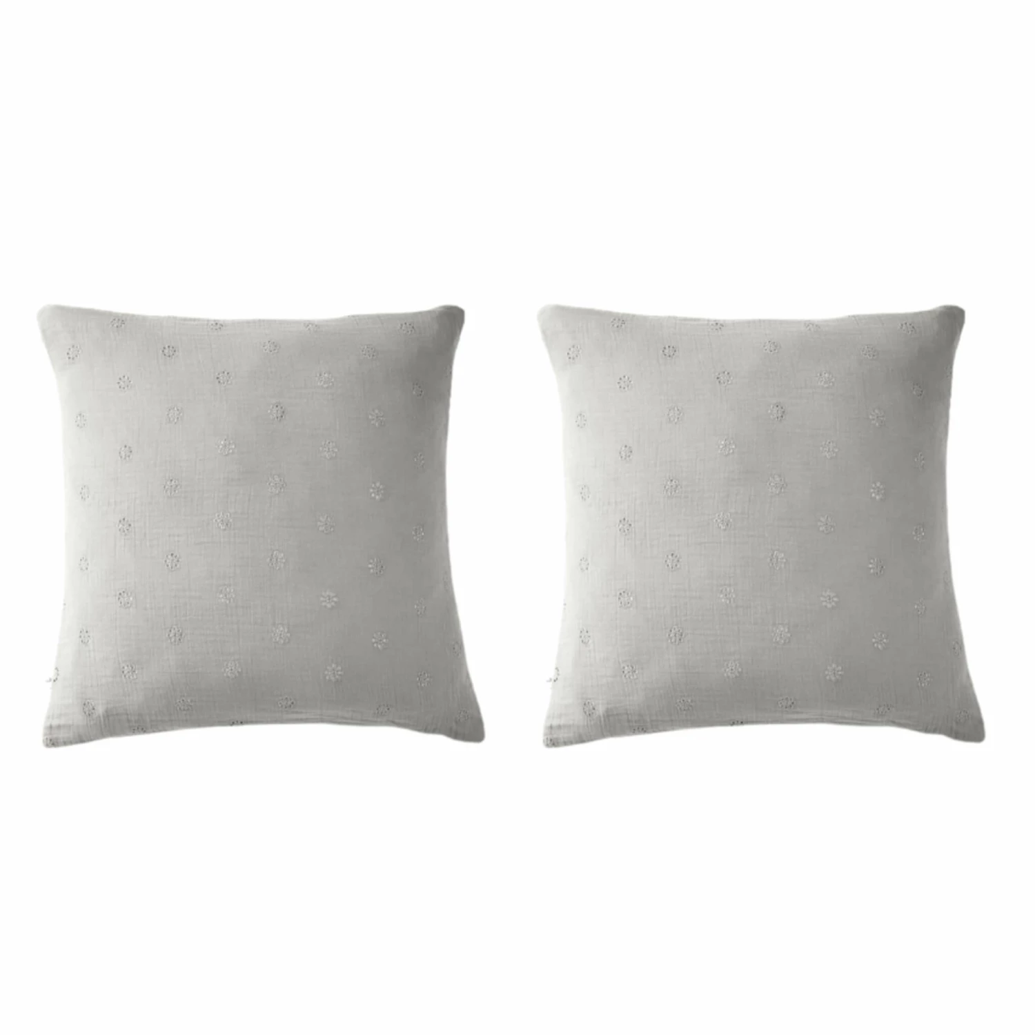 Lot De 2 Taies D'oreillers Brodées Double Gaze De Coton 4 Lot De 2 Taies D'oreillers Brodées Double Gaze De Coton – Image 2