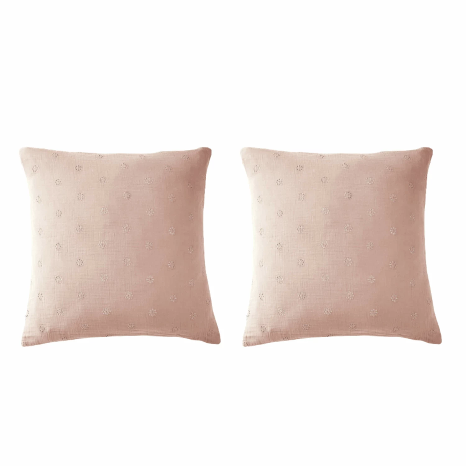 Lot De 2 Taies D'oreillers Brodées Double Gaze De Coton 10 Lot De 2 Taies D'oreillers Brodées Double Gaze De Coton – Image 8