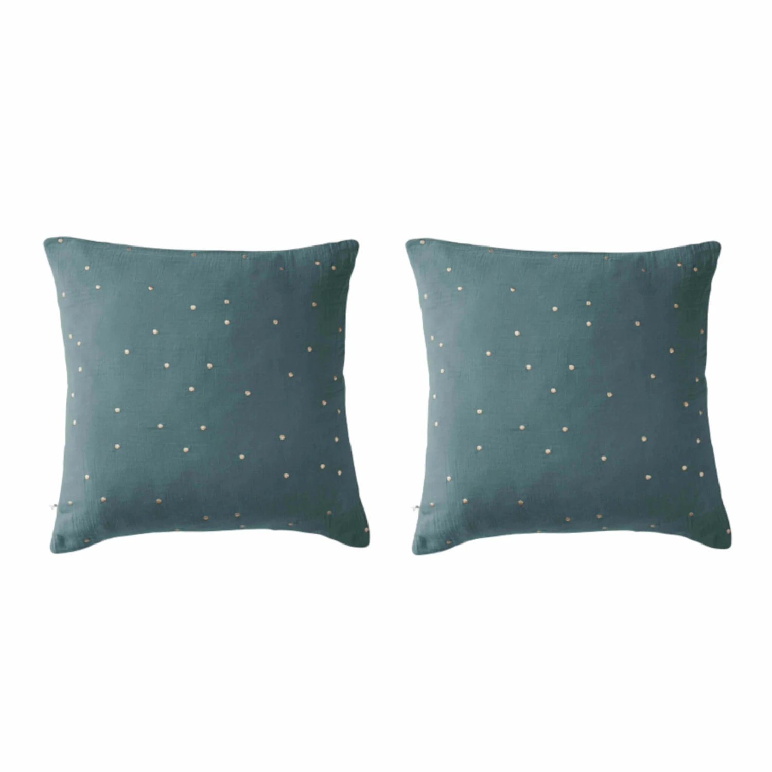 Lot De 2 Taies D'oreillers à Pois Brodés Double Gaze De Coton 11 Lot De 2 Taies D'oreillers à Pois Brodés Double Gaze De Coton – Image 9