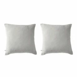 Lot De 2 Taies D'oreillers à Pois Brodés Double Gaze De Coton 32 Lot De 2 Taies D'oreillers à Pois Brodés Double Gaze De Coton -Doublures De Lit Soldes 2024 lot taie oreiller chic gris fond blanc
