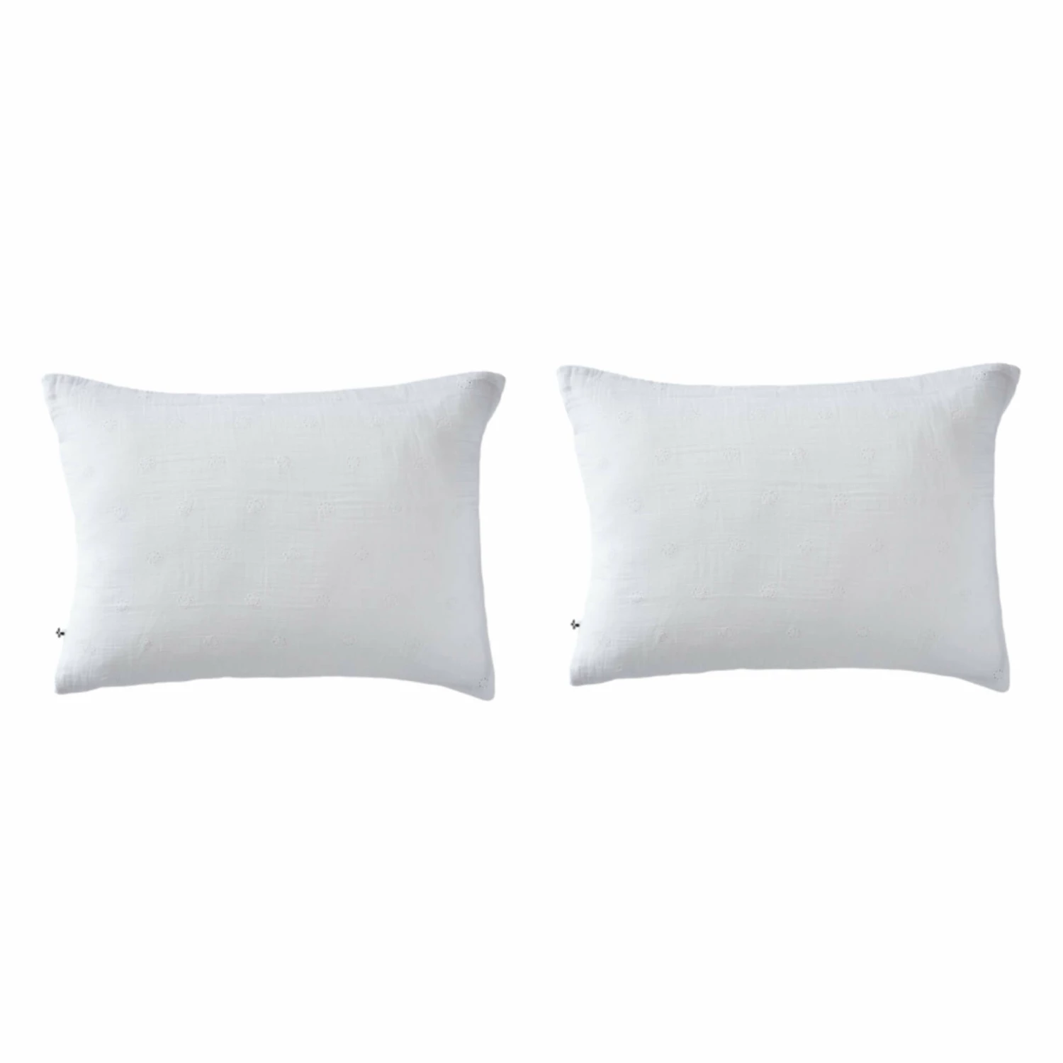 Lot De 2 Taies D'oreillers Brodées Double Gaze De Coton 20 Lot De 2 Taies D'oreillers Brodées Double Gaze De Coton – Image 18