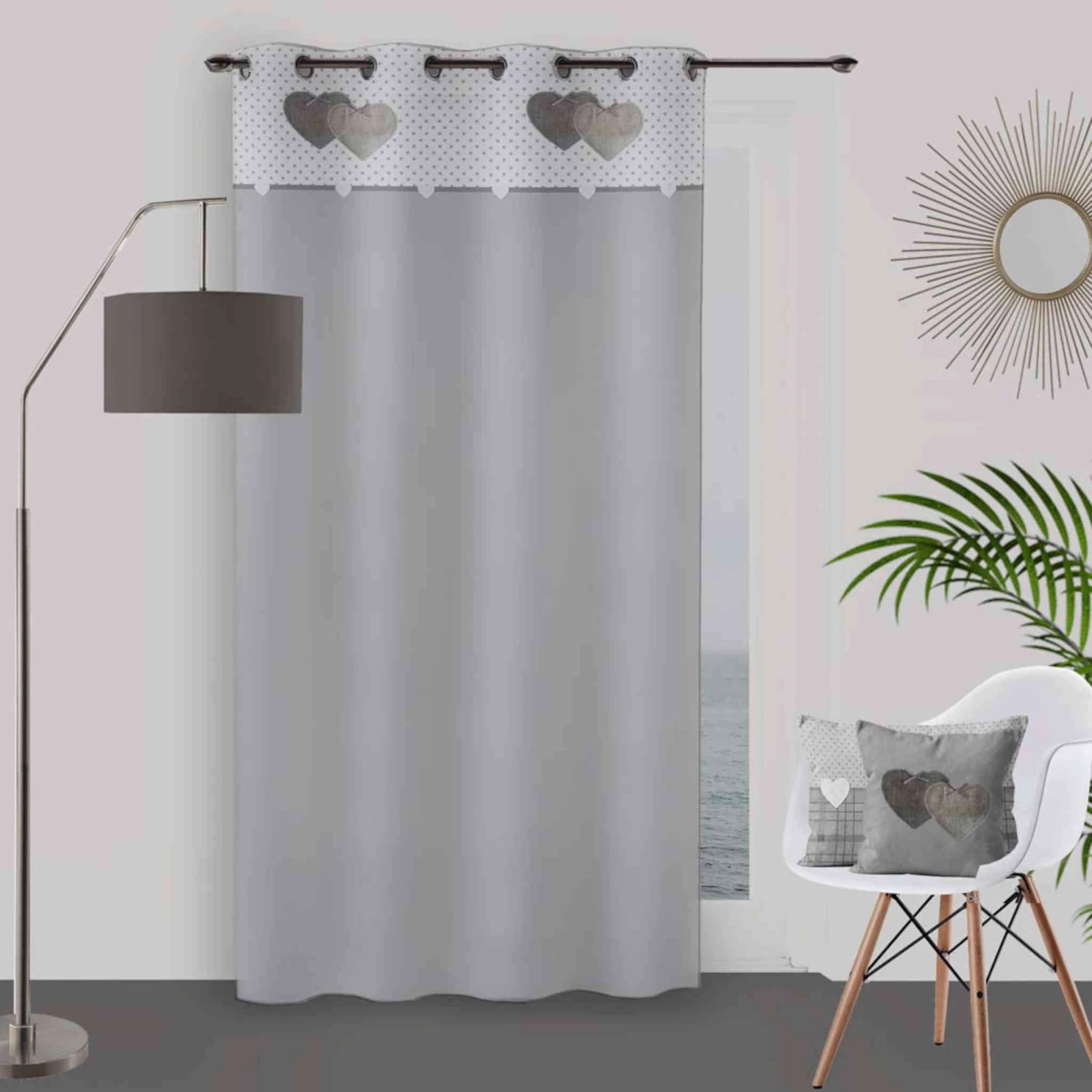 Rideau à œillets Love 135x250 Cm 3 Rideau à œillets Love 135x250 Cm