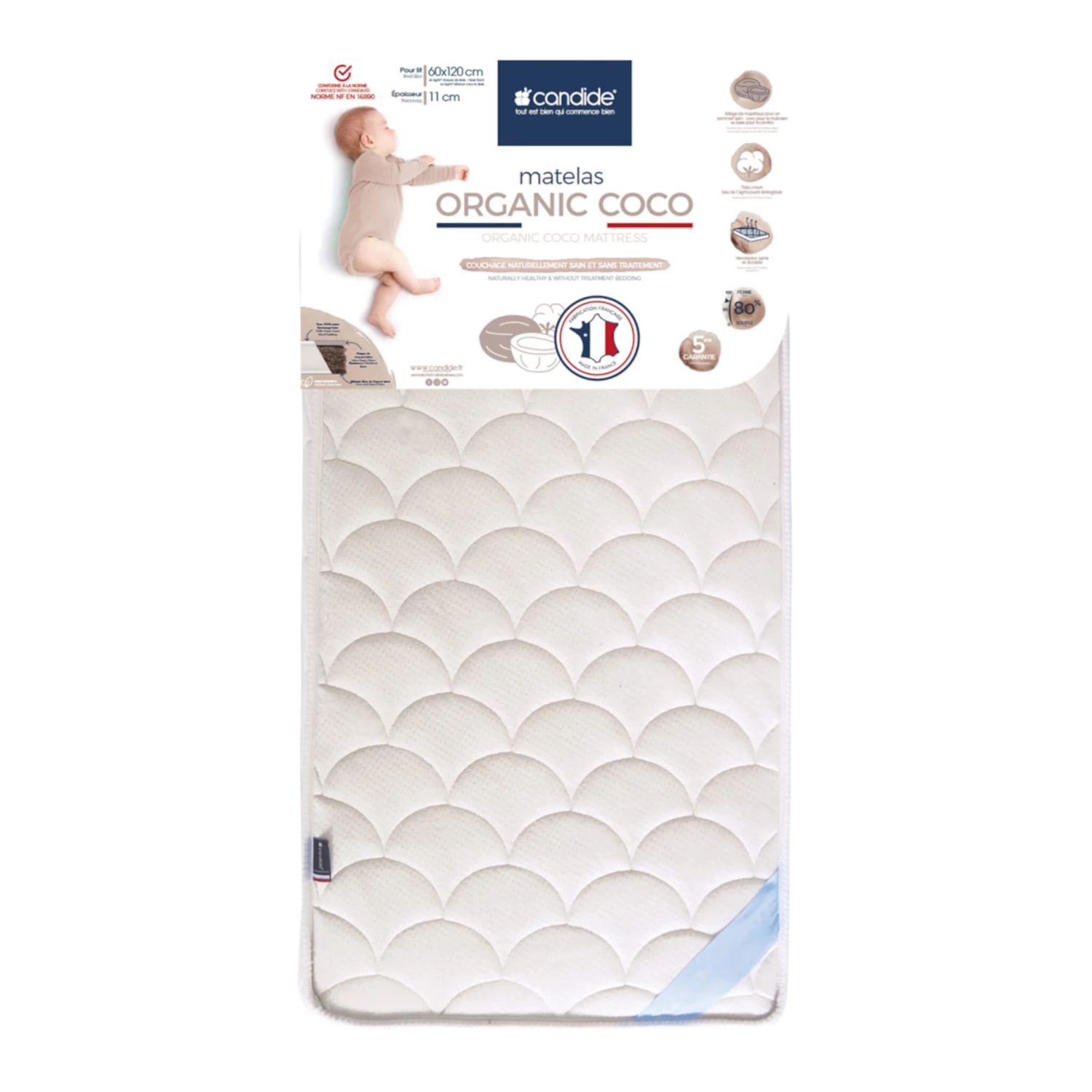Candide Matelas Bébé En Coco Et Latex CONFORT 3 Candide Matelas Bébé En Coco Et Latex CONFORT