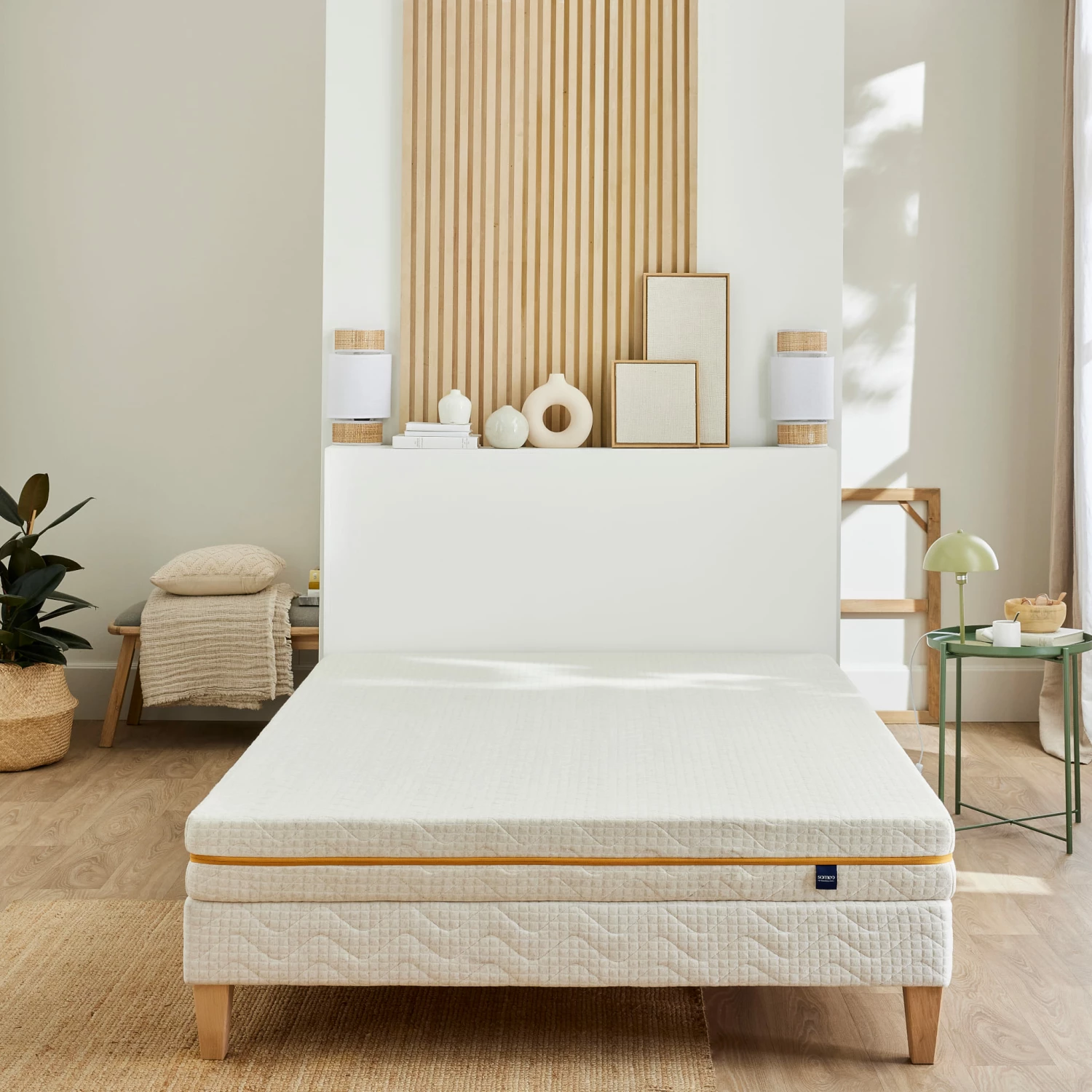 Ensemble Matelas Mousse Recyclée, Sommier Et Pieds Aube 400 - SOMEO 10 Ensemble Matelas Mousse Recyclée, Sommier Et Pieds Aube 400 - SOMEO – Image 8