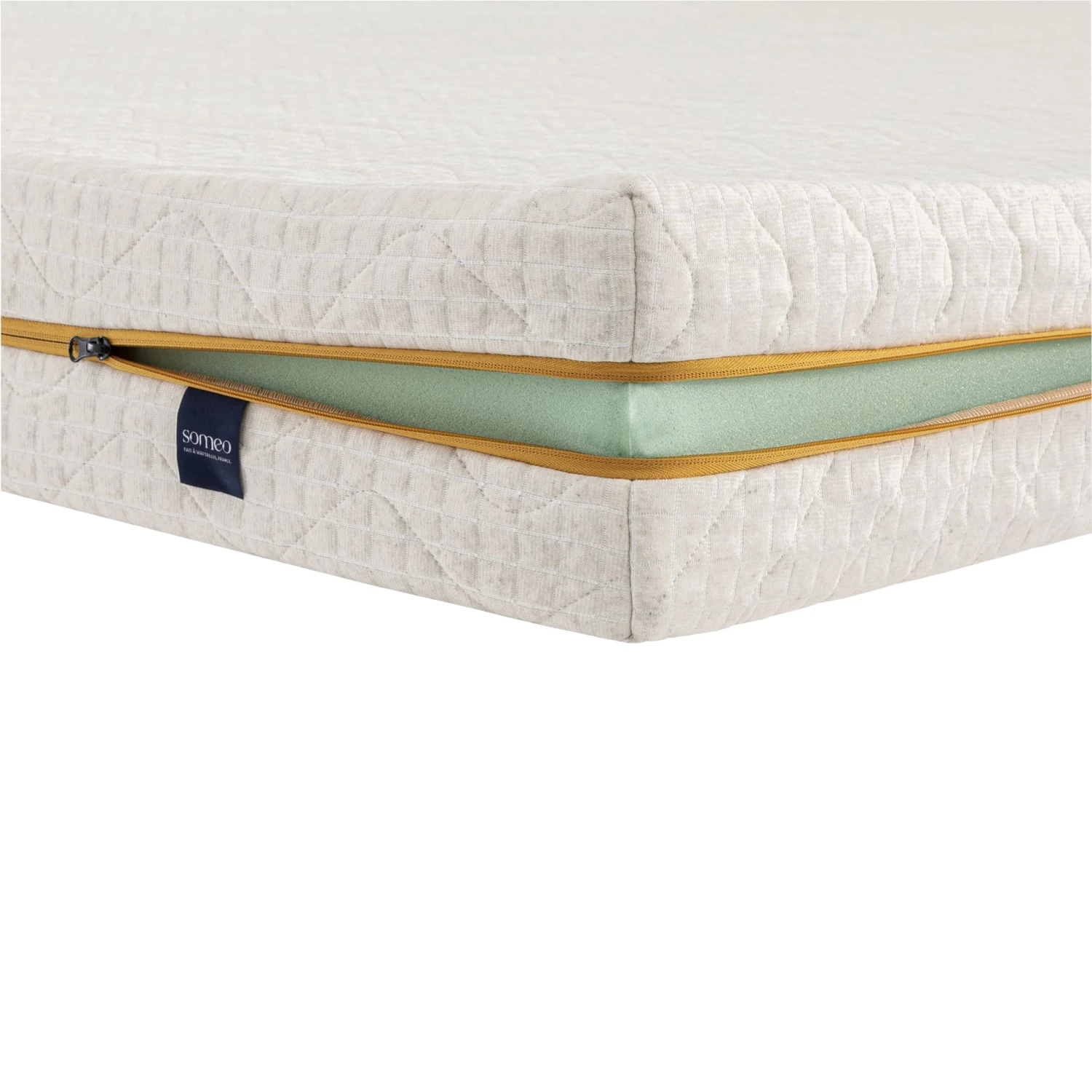 Ensemble Matelas Mousse Recyclée, Sommier, Pieds, Couette Et Oreiller Aube 400 - SOMEO 9 Ensemble Matelas Mousse Recyclée, Sommier, Pieds, Couette Et Oreiller Aube 400 - SOMEO – Image 7