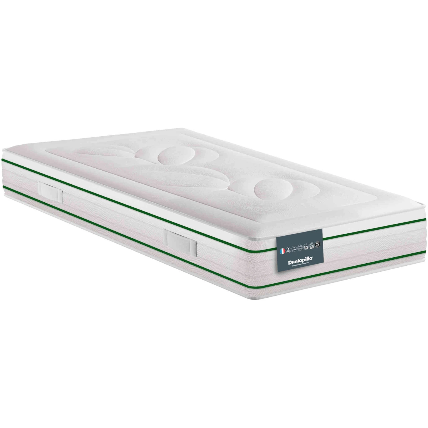 Matelas Dunlopillo 100% Latex Naturel Ferme 7 Zones 22cm HORTENSE 4 Matelas Dunlopillo 100% Latex Naturel Ferme 7 Zones 22cm HORTENSE – Image 2