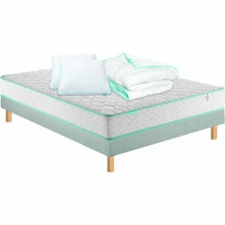 Matelas Merinos Ressorts Ensachés ENJOY + Couette Et Oreillers -Doublures De Lit Soldes 2024 matelas merinos ressorts ensach s enjoy couette et oreillers presente en ensemble