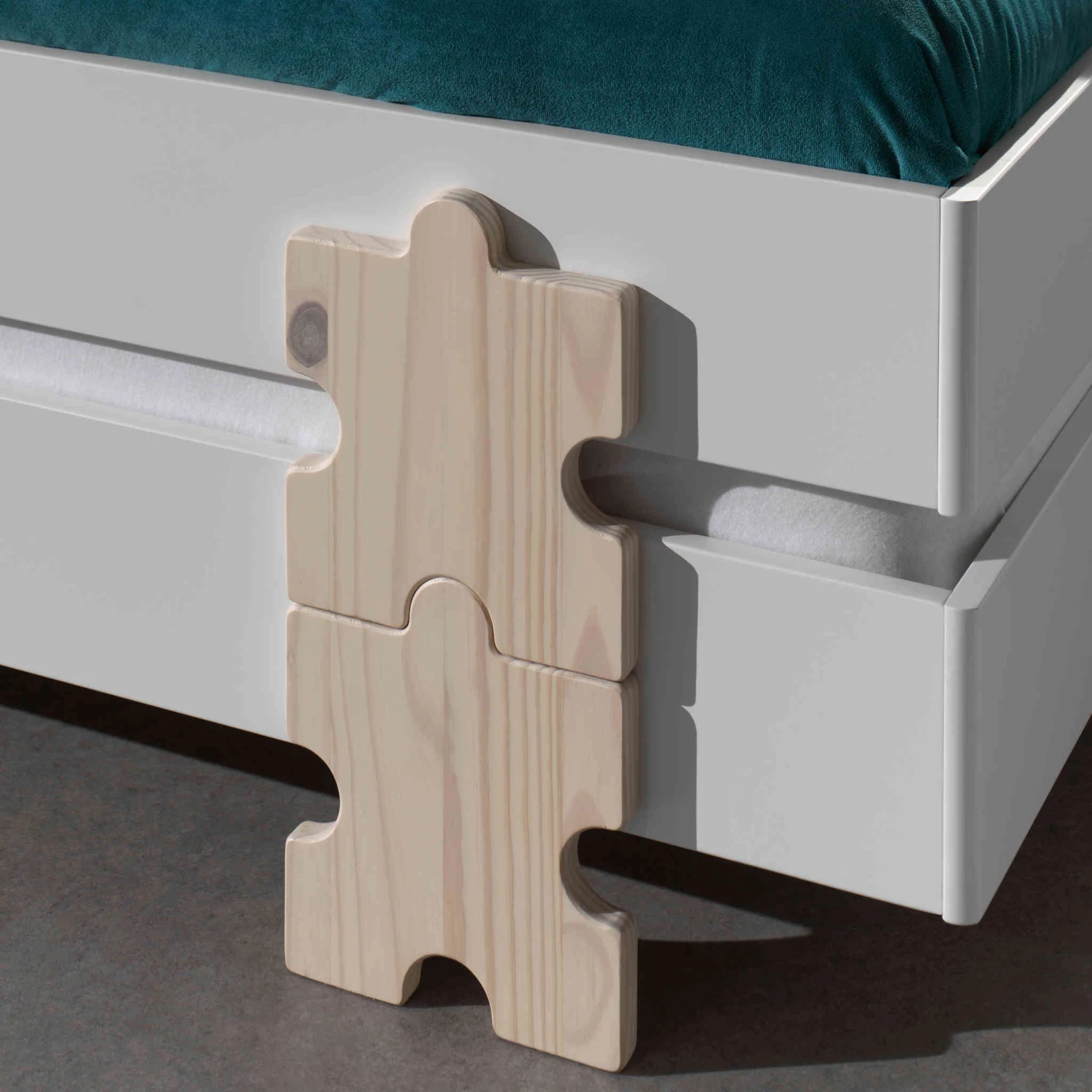 Lit Enfant En Bois Avec Pieds Puzzle 90x200 Cm - LT2055 5 Lit Enfant En Bois Avec Pieds Puzzle 90x200 Cm - LT2055 – Image 3