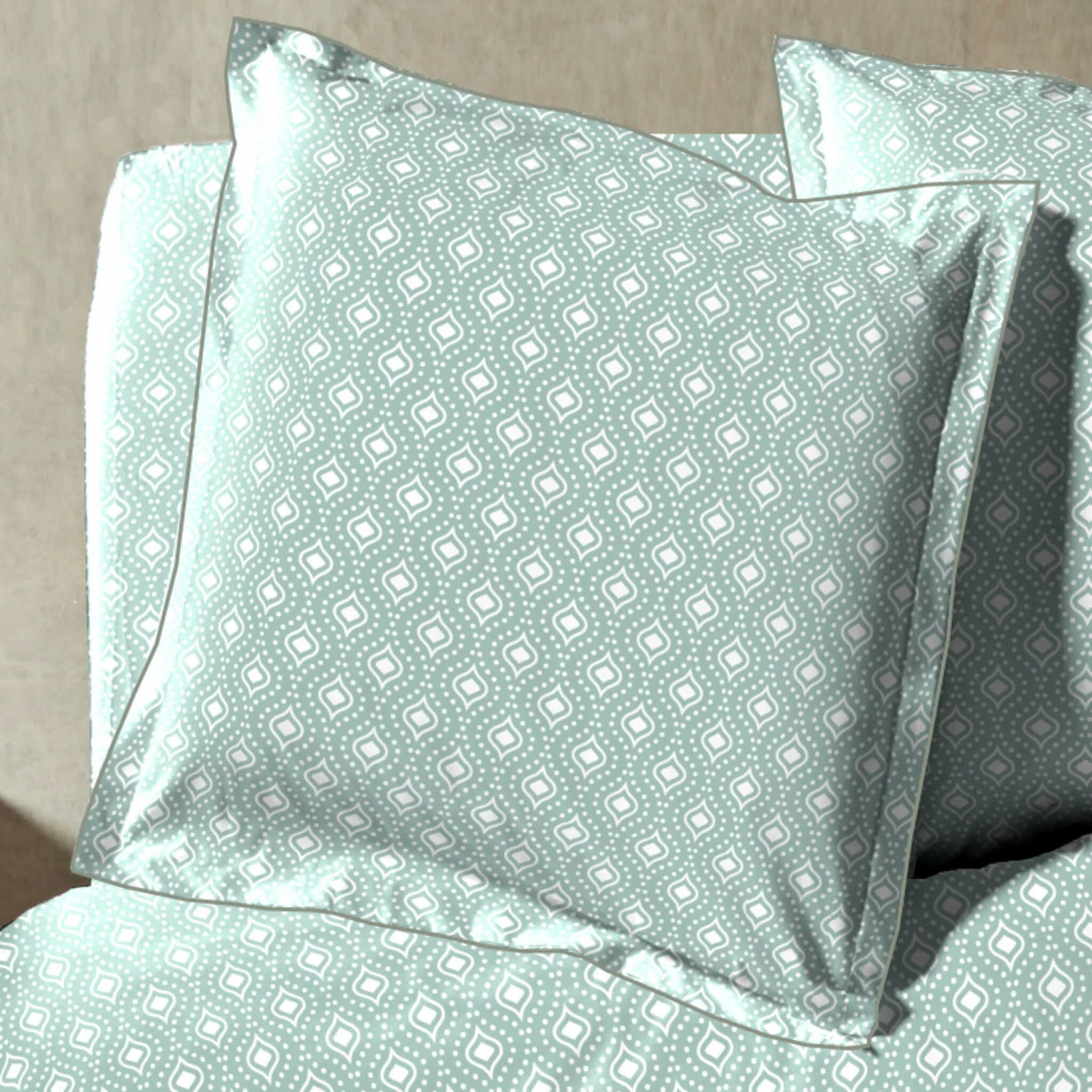 Parure De Lit Mosaïque Vert D'eau 4 Parure De Lit Mosaïque Vert D'eau – Image 2