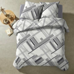 Parure De Lit Ms Gris -Doublures De Lit Soldes 2024 ms vue du dessus