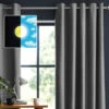 Rideau Occultant à œillets Anthracite 1 Rideau Occultant à œillets Anthracite -Doublures De Lit Soldes 2024 obscure anthra ambiance