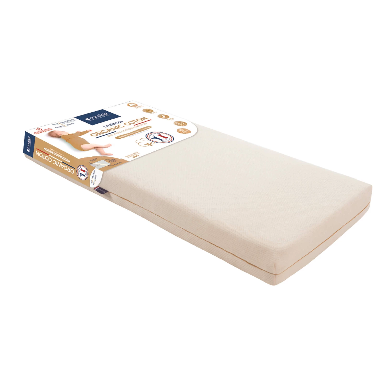 Candide Matelas Bébé En Fibres De Coton Recyclées ORGANIC COTON 3 Candide Matelas Bébé En Fibres De Coton Recyclées ORGANIC COTON