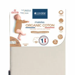 Candide Matelas Bébé En Fibres De Coton Recyclées ORGANIC COTON 13 Candide Matelas Bébé En Fibres De Coton Recyclées ORGANIC COTON -Doublures De Lit Soldes 2024 organic coton fond blanc 2