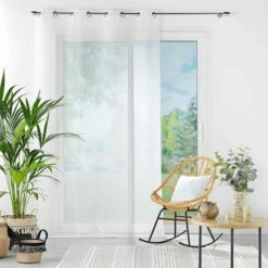 Voilage à œillets Louise 140x240 13 Voilage à œillets Louise 140x240 -Doublures De Lit Soldes 2024 panneau a oeillets louise blanc ambiance 1