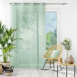 Voilage à œillets Louise 140x240 11 Voilage à œillets Louise 140x240 -Doublures De Lit Soldes 2024 panneau a oeillets louise sauge ambiance 1