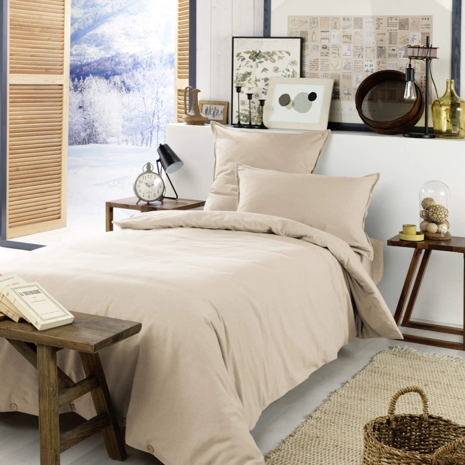 Parure De Lit Flanelle Beige 4 Parure De Lit Flanelle Beige – Image 2