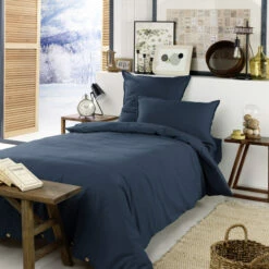 Housse De Couette Flanelle Marine 8 Housse De Couette Flanelle Marine -Doublures De Lit Soldes 2024 parure1 candice marine