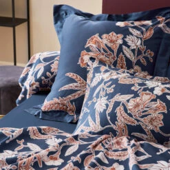 Parure De Lit Satin Botanic Nuit - Tradilinge -Doublures De Lit Soldes 2024 parure botanic nuit zoom 1