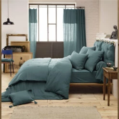 Parure De Lit Double Gaze De Coton Bleu Canard 7 Parure De Lit Double Gaze De Coton Bleu Canard -Doublures De Lit Soldes 2024 parure canard 2