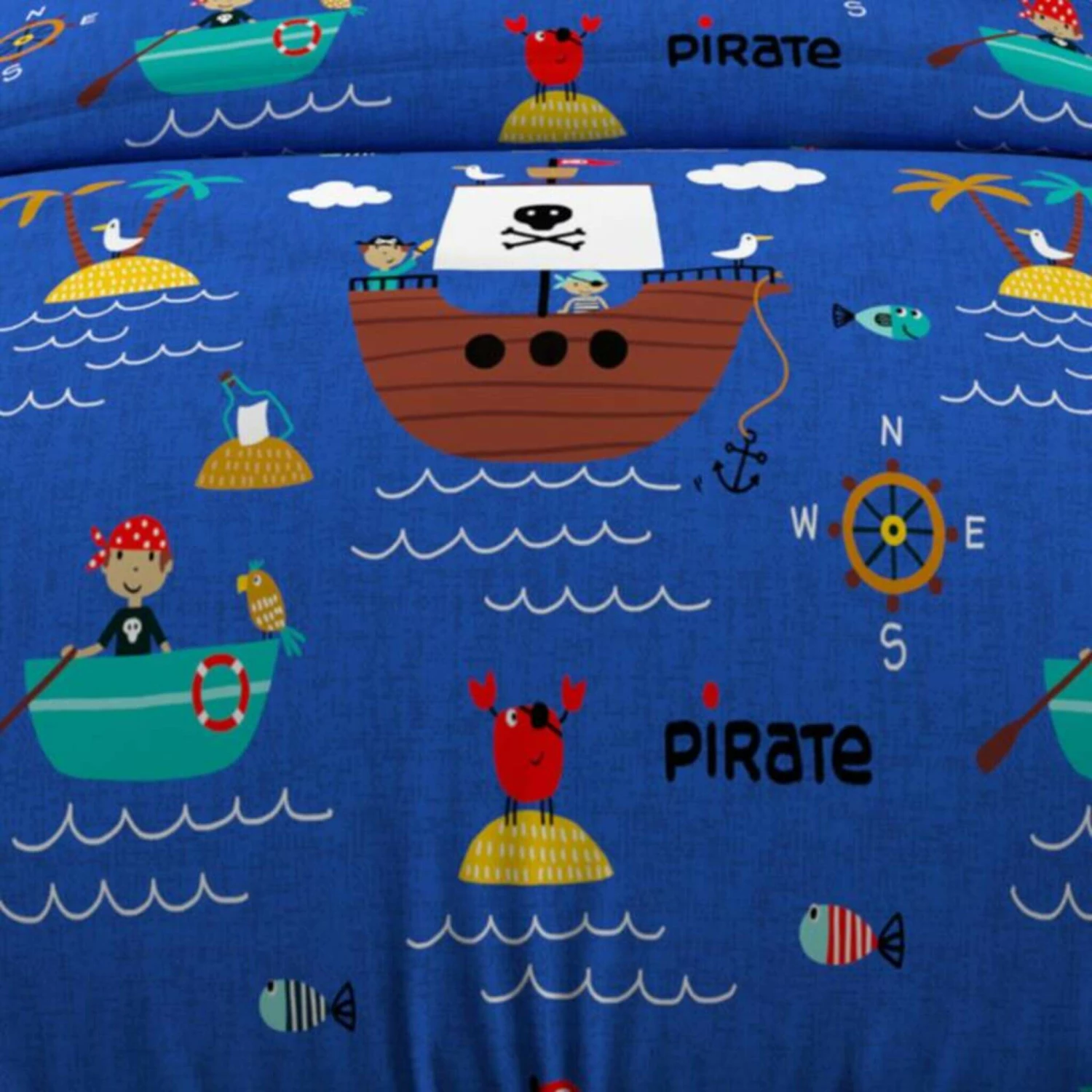 Parure De Lit Enfant Pirates Bleu 4 Parure De Lit Enfant Pirates Bleu – Image 2