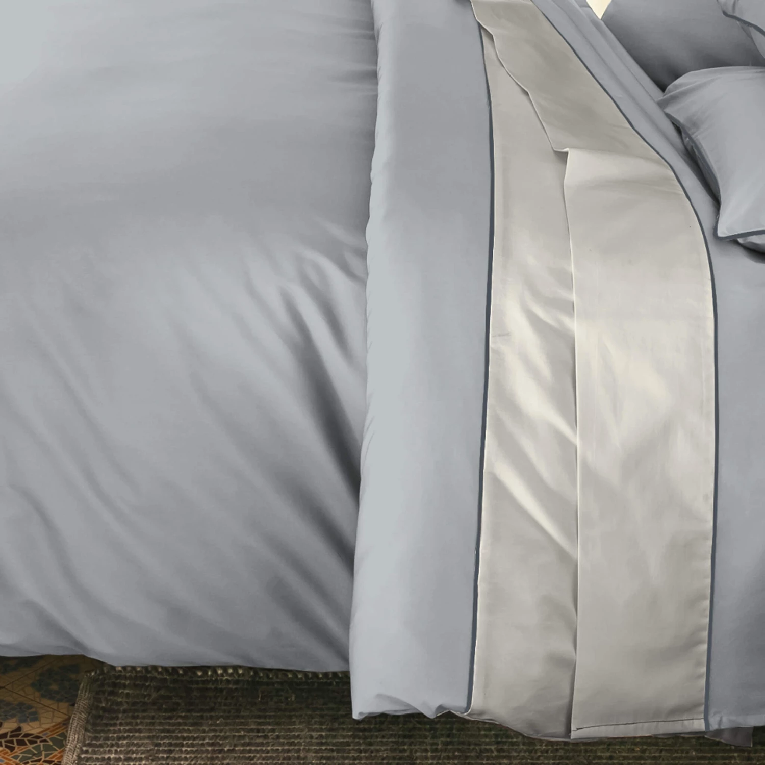 Parure De Lit Percale Sydney Cendre 4 Parure De Lit Percale Sydney Cendre – Image 2