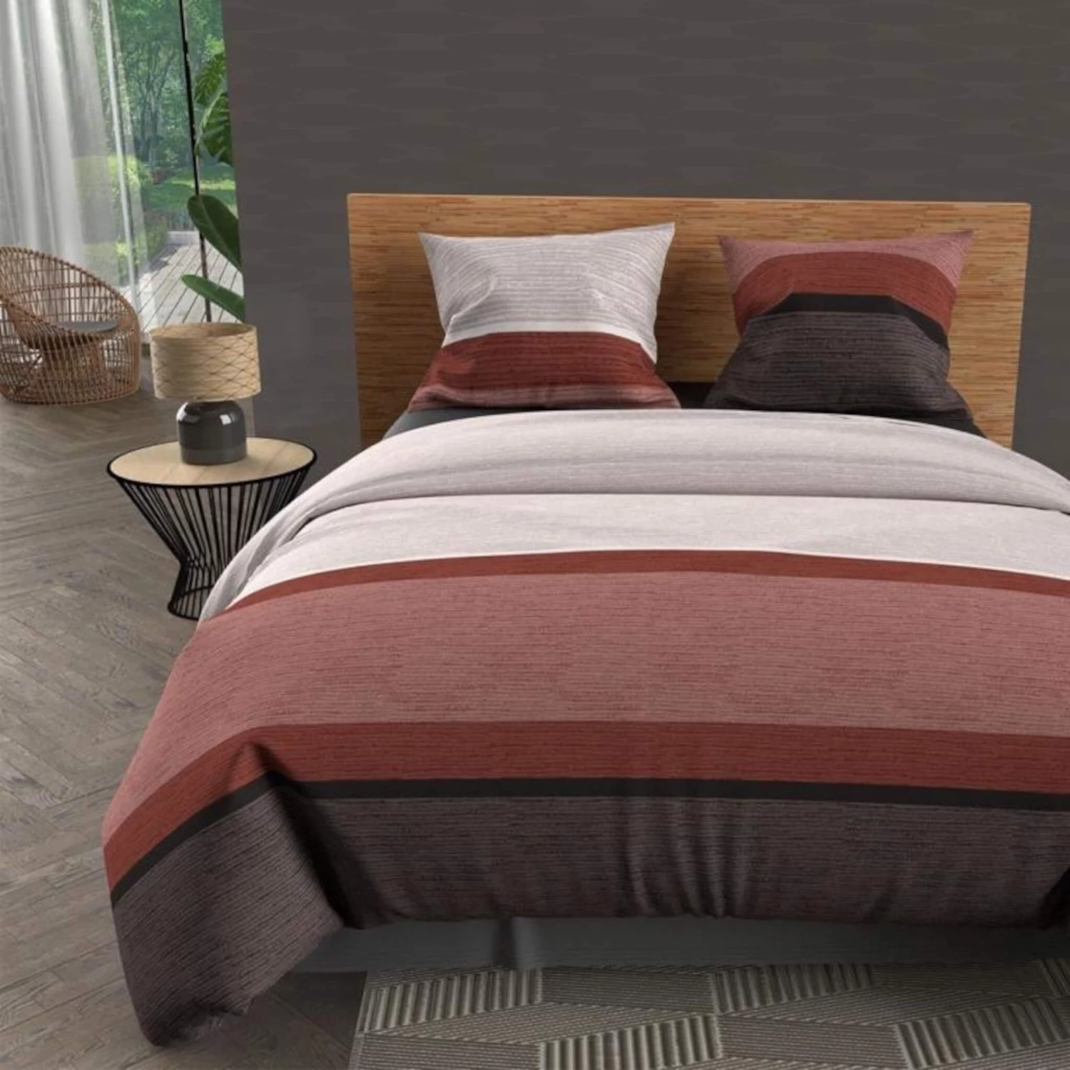 Parure De Lit Stripe Orange 3 Parure De Lit Stripe Orange