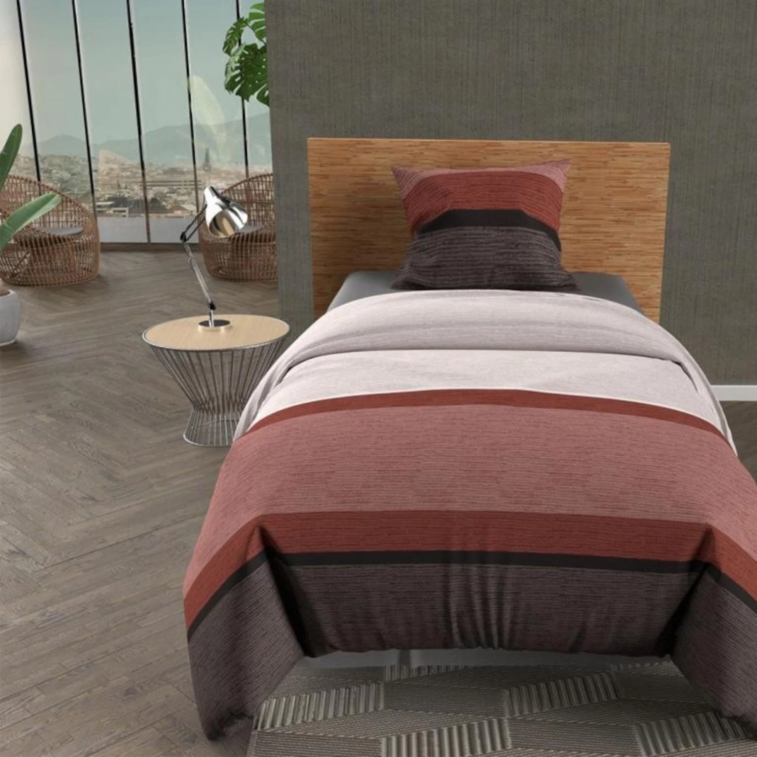 Parure De Lit Stripe Orange 4 Parure De Lit Stripe Orange – Image 2