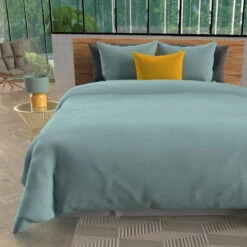 Parure De Lit Unie Bohème Bleu