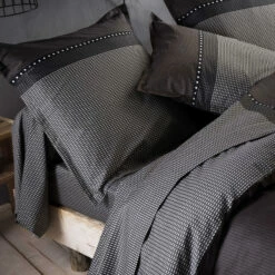 Parure De Lit Satin De Coton Enzo Noir - Tradilinge -Doublures De Lit Soldes 2024 parure enzo noir 3