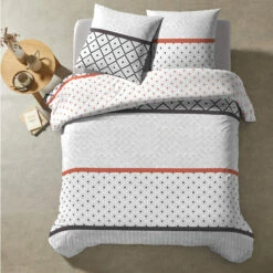 Parure De Lit Gallia -Doublures De Lit Soldes 2024 parure gallia gris vue dessus