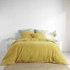 Parure De Lit Coton Lavé Linette Jaune 1 Parure De Lit Coton Lavé Linette Jaune -Doublures De Lit Soldes 2024 parure linette jaune ambiance