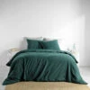 Parure De Lit Coton Lavé Linette Pétrole 1 Parure De Lit Coton Lavé Linette Pétrole -Doublures De Lit Soldes 2024 parure linette petrole ambiance