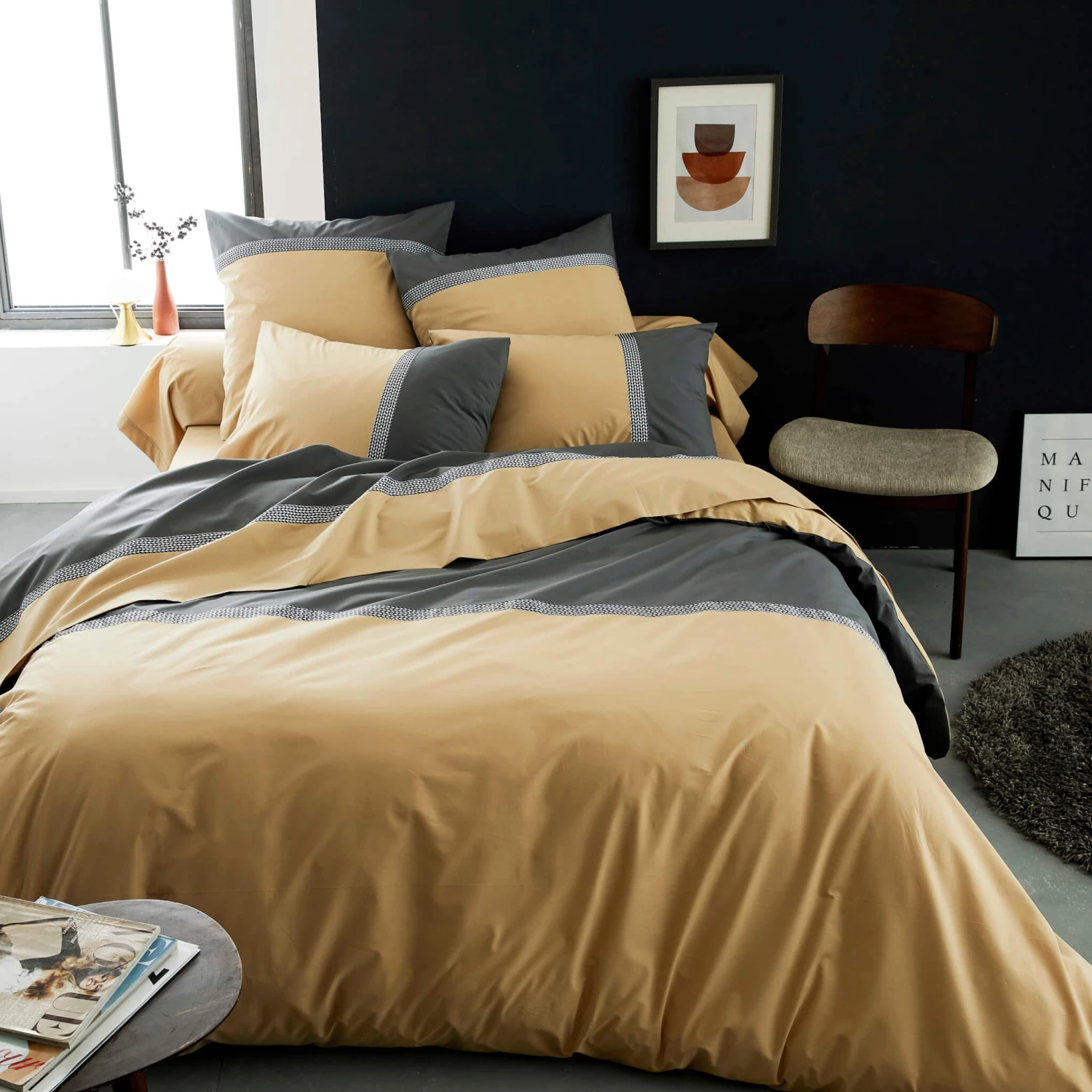 Parure De Lit Percale Macassar Moka - Tradilinge 3 Parure De Lit Percale Macassar Moka - Tradilinge