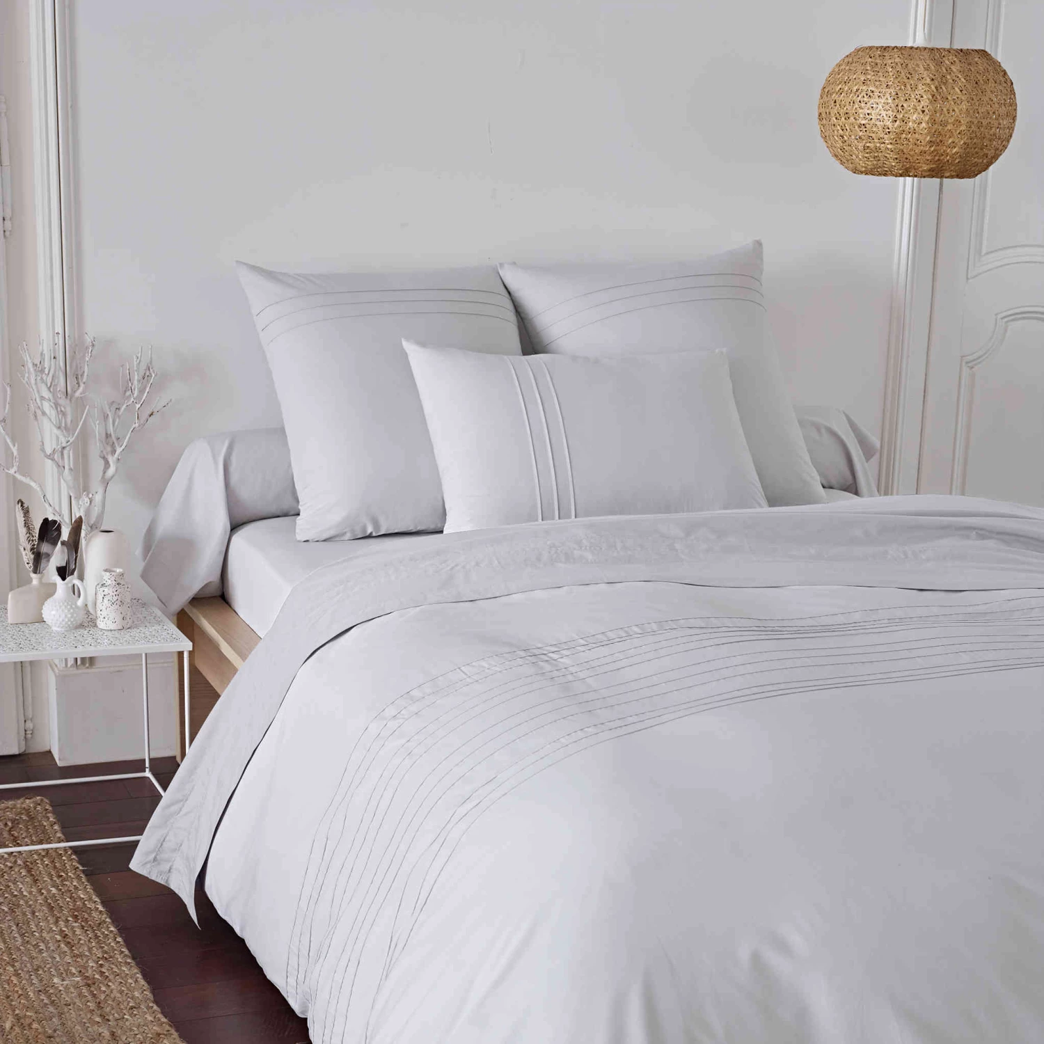 Parure De Lit Plis Religieuses Percale Gris 3 Parure De Lit Plis Religieuses Percale Gris