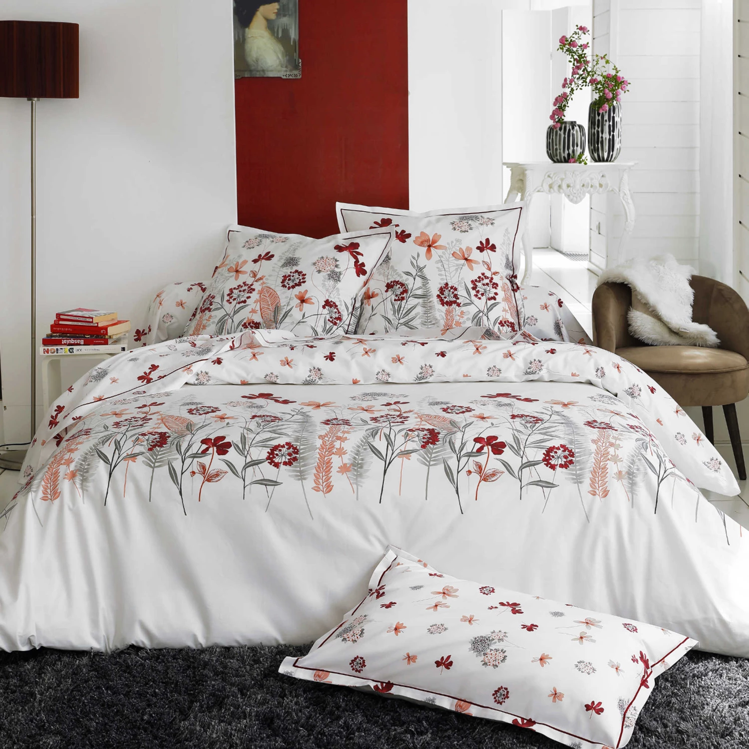 Parure De Lit Percale Petite Folie Rouge - Tradilinge 3 Parure De Lit Percale Petite Folie Rouge - Tradilinge