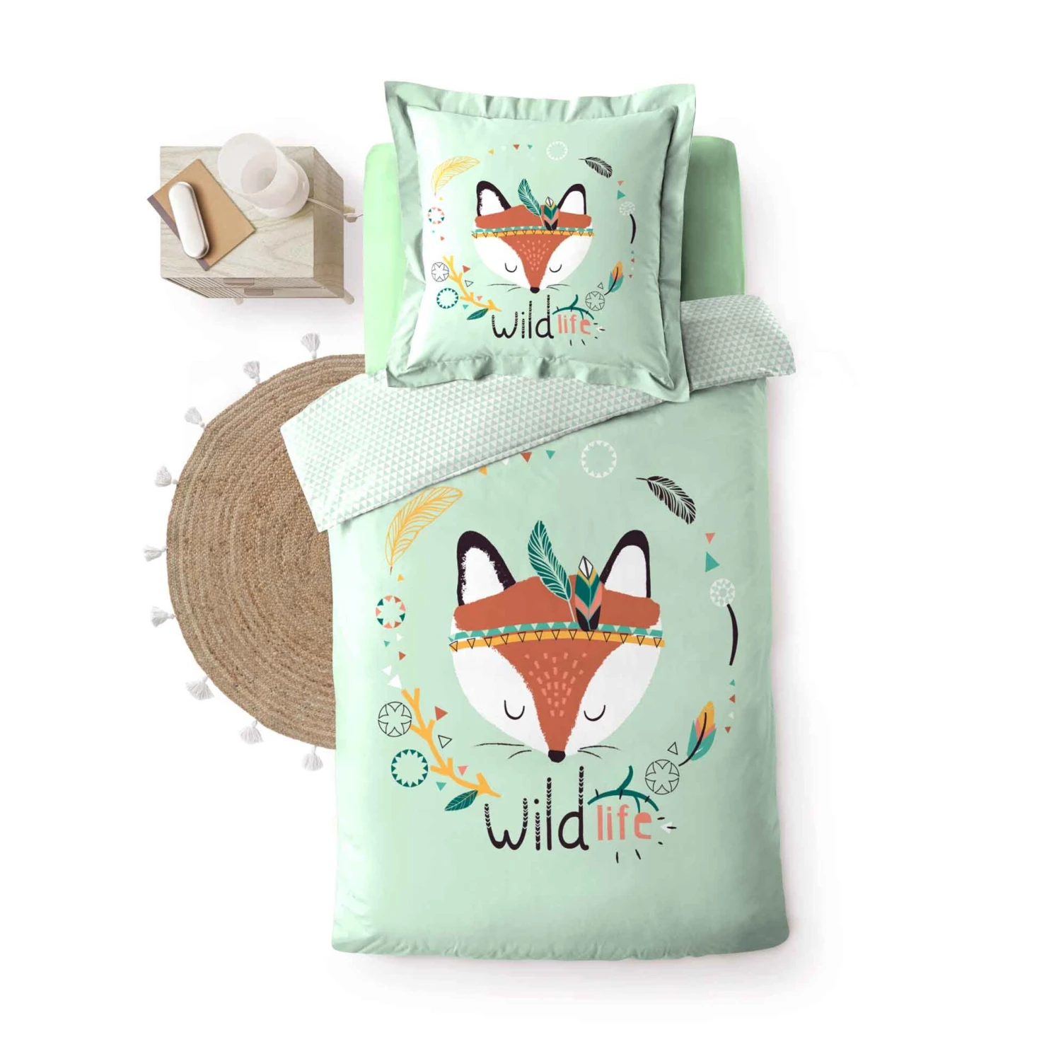 Parure De Lit Enfant Princesse Renardeau 140x200 Cm 4 Parure De Lit Enfant Princesse Renardeau 140x200 Cm – Image 2