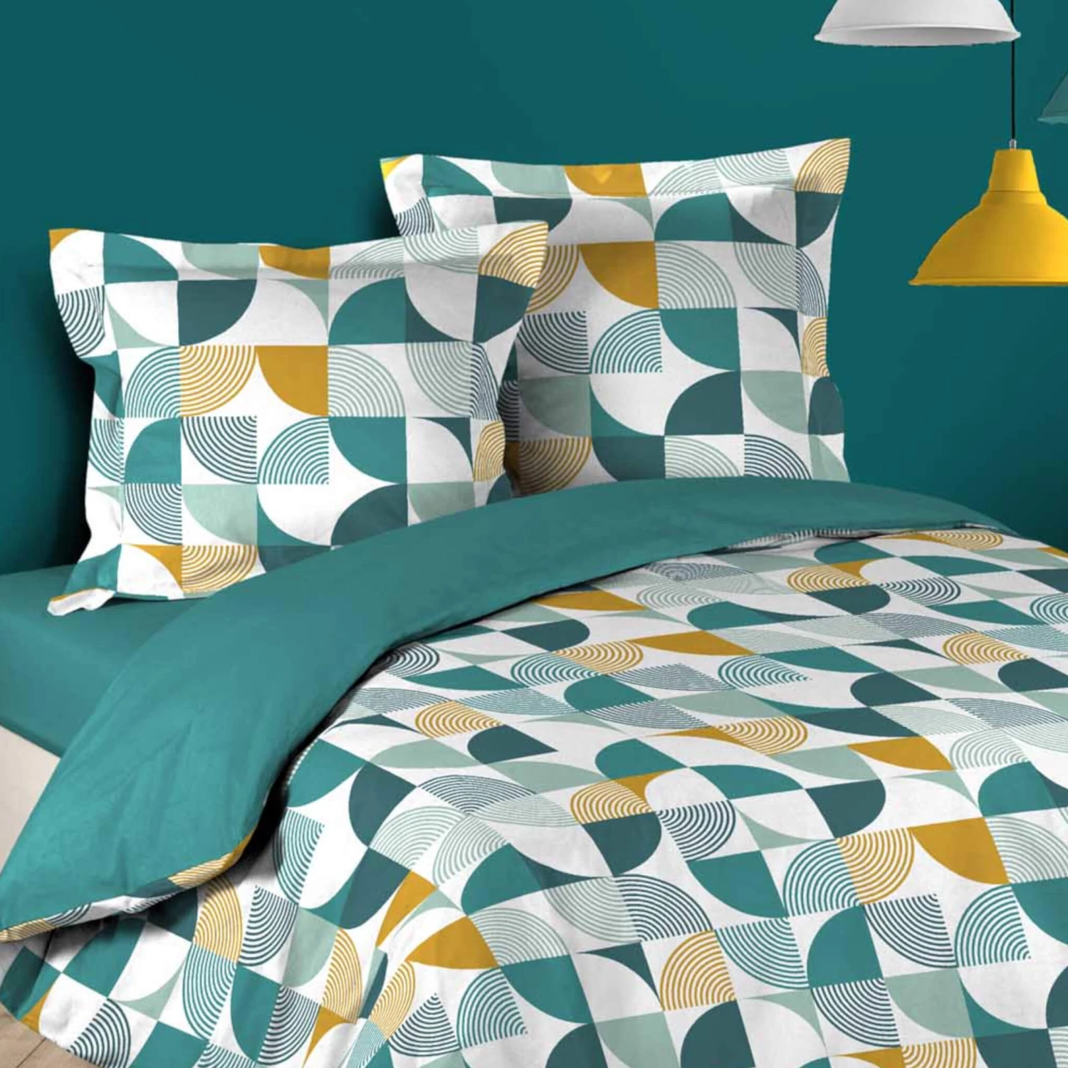 Parure De Lit Rythmo Bleu 4 Parure De Lit Rythmo Bleu – Image 2