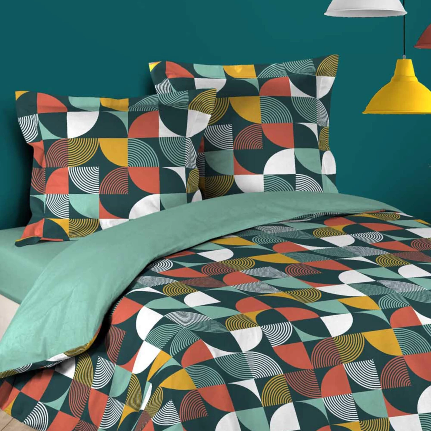 Parure De Lit Rythmo Orange 240x220 Cm 4 Parure De Lit Rythmo Orange 240x220 Cm – Image 2