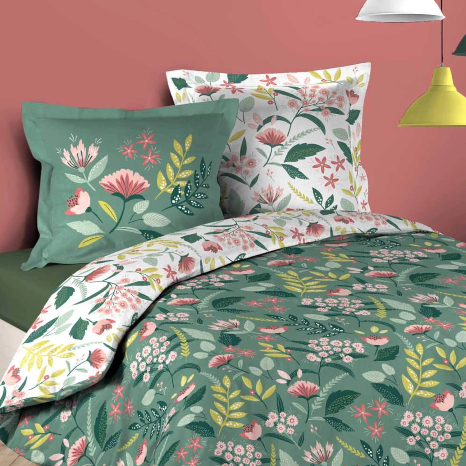 Parure De Lit Stessy Vert 240x220 Cm 4 Parure De Lit Stessy Vert 240x220 Cm – Image 2