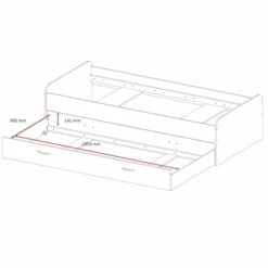 Lit Gigogne En Bois Imitation Chêne Clair 90x200 - LT13023 9 Lit Gigogne En Bois Imitation Chêne Clair 90x200 - LT13023 -Doublures De Lit Soldes 2024 pedro 3