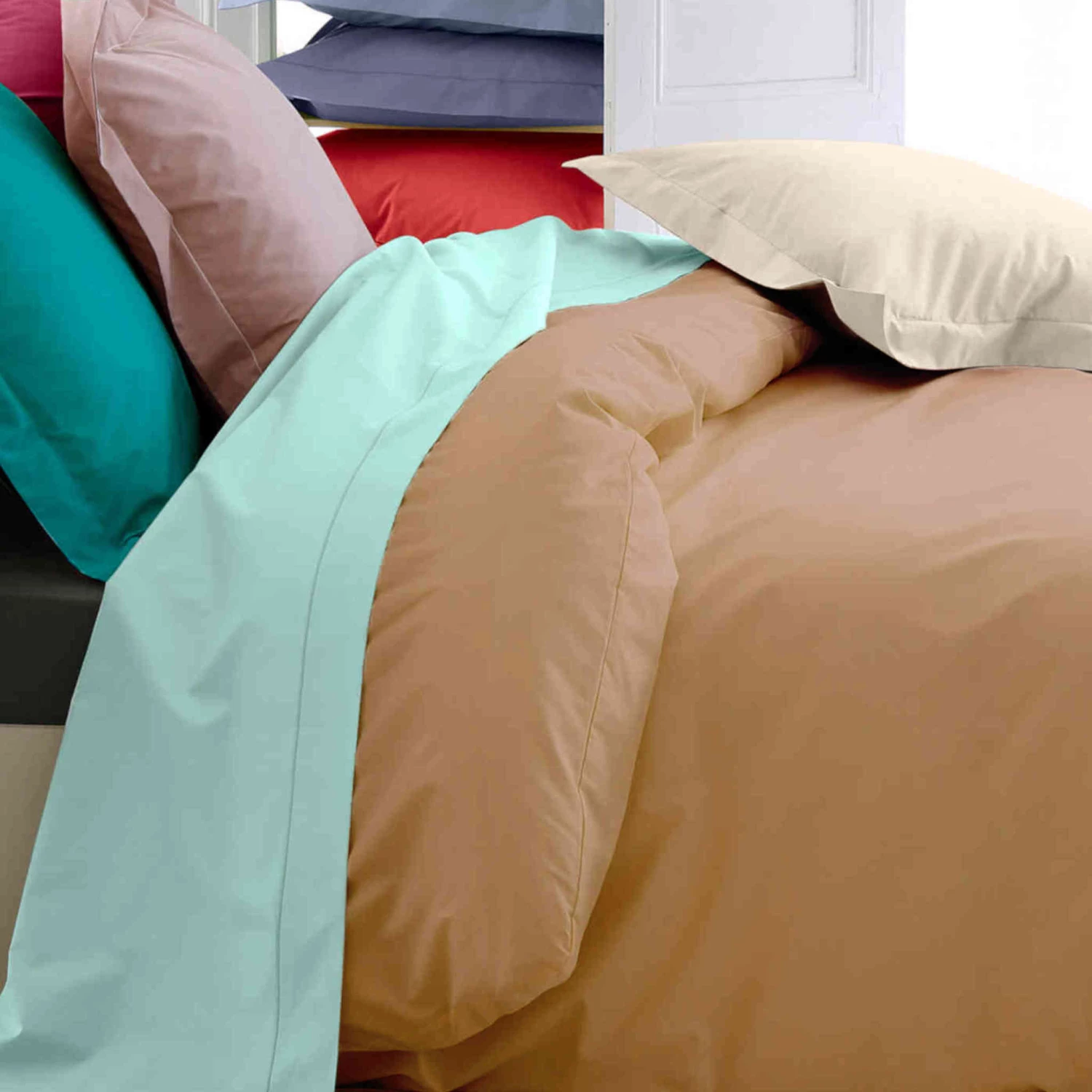 Housse De Couette Percale Moka - Tradilinge 4 Housse De Couette Percale Moka - Tradilinge – Image 2