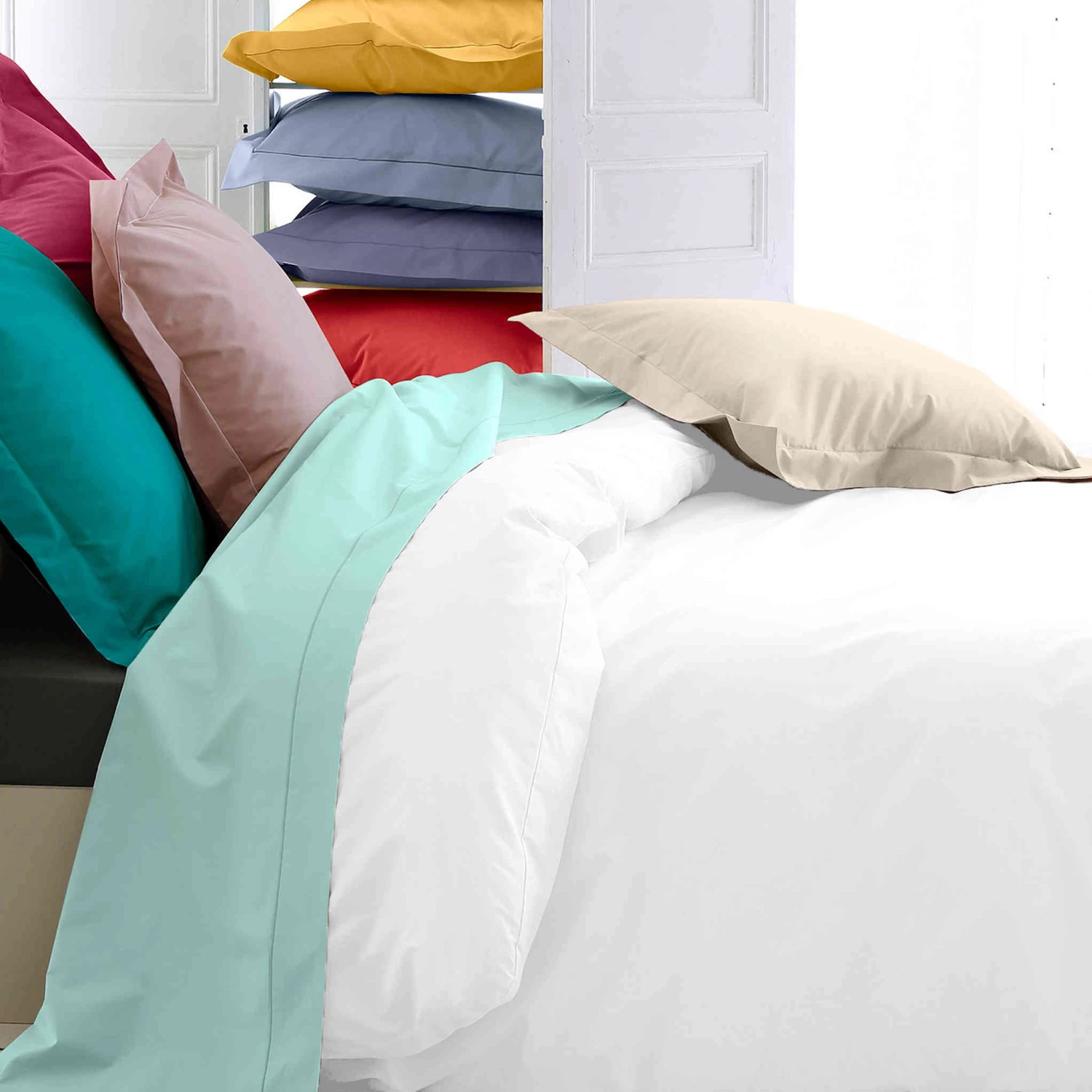 Housse De Couette Percale Blanc - Tradilinge 4 Housse De Couette Percale Blanc - Tradilinge – Image 2