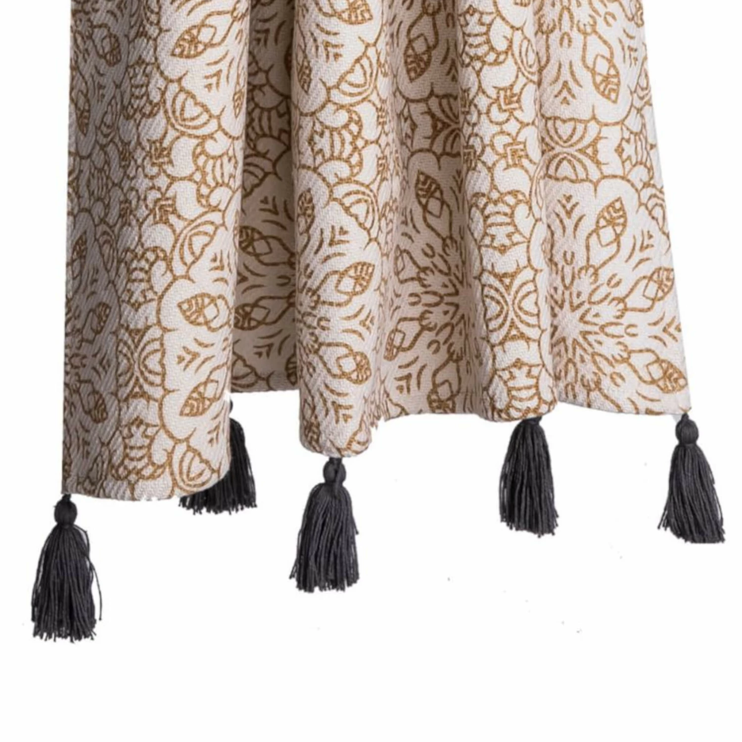 Plaid Coton Beige/gris 130x150 Cm 4 Plaid Coton Beige/gris 130x150 Cm – Image 2